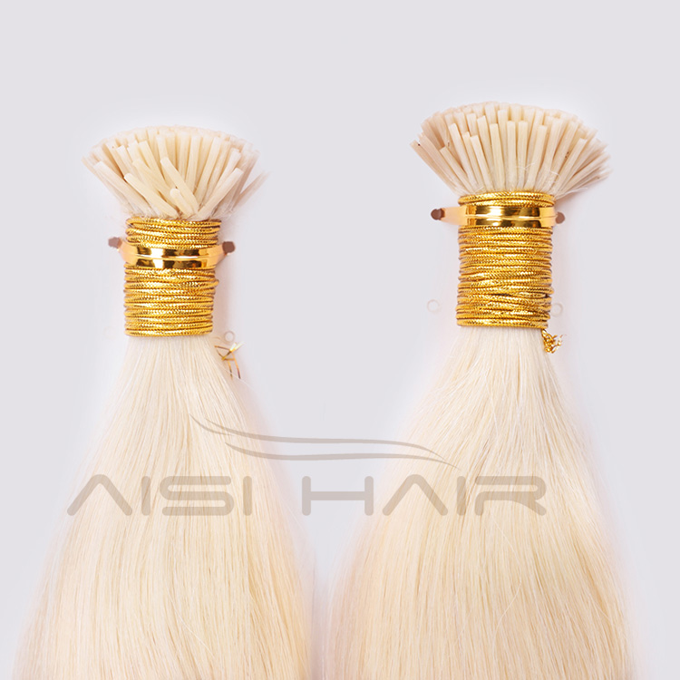 Aisi Hair 10A Unprocessed Blonde Human Hair Double Drawn Can Be Dyed Or Bleach I Tip Human Hair Extension 100g For Women