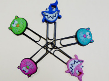 factory direct offer price cutting fancy shark shape soft pvc paper clip board