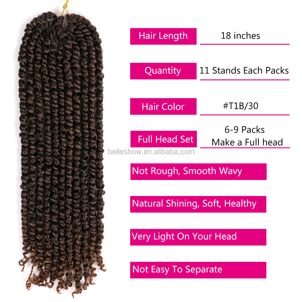 New arrival Synthetic Pre-twisted Passion crochet braids passion twist