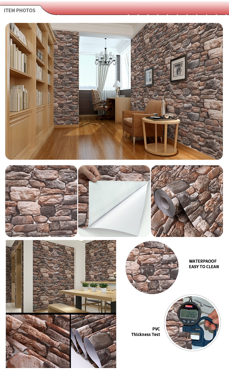 2021 Excellent look 1220mm self adhesive 3d brick wall sticker interior decoration