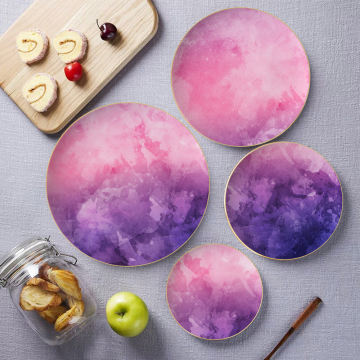 Factory Wholesale Pink Bone China Dinnerware Set - Plates and Dessert Plates