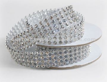 Silver Crystal Rhinestone Ribbon