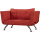 Bed Metal Kaki Red Fabrik kerusi berlengan sofa