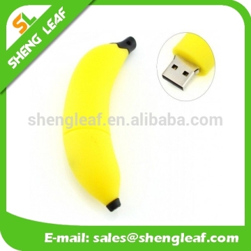 banana shape cheap customized pvc rubber usb
