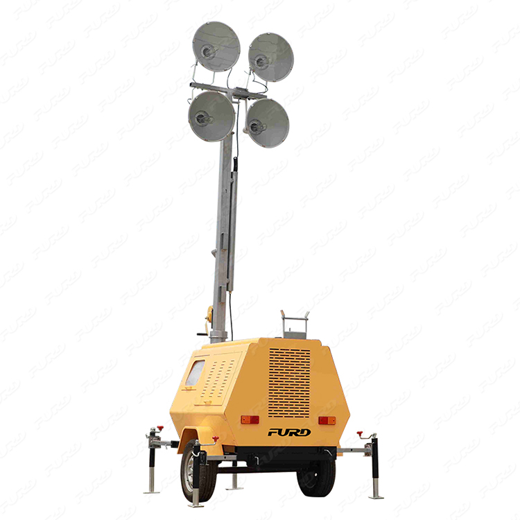 Long service life trailer type 9m mobile light tower