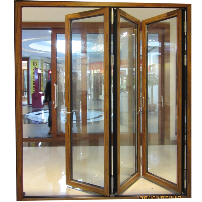 AS standard factory price double tempered clear glass folding glass door