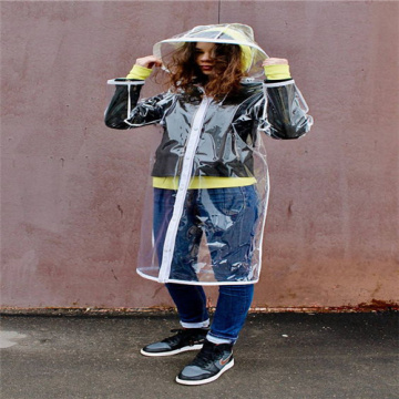 Customized size translucent pvc adult rainwear