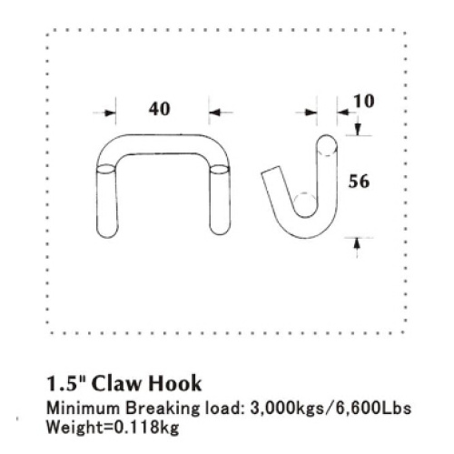Claw Hook 38mm U Hook