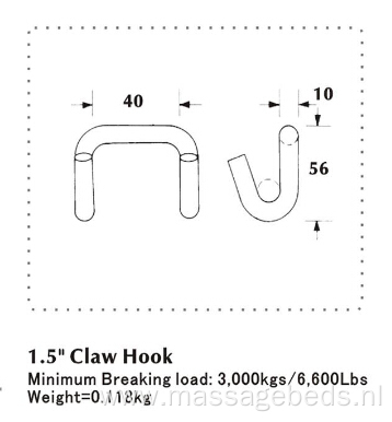 Claw Hook 38mm U Hook