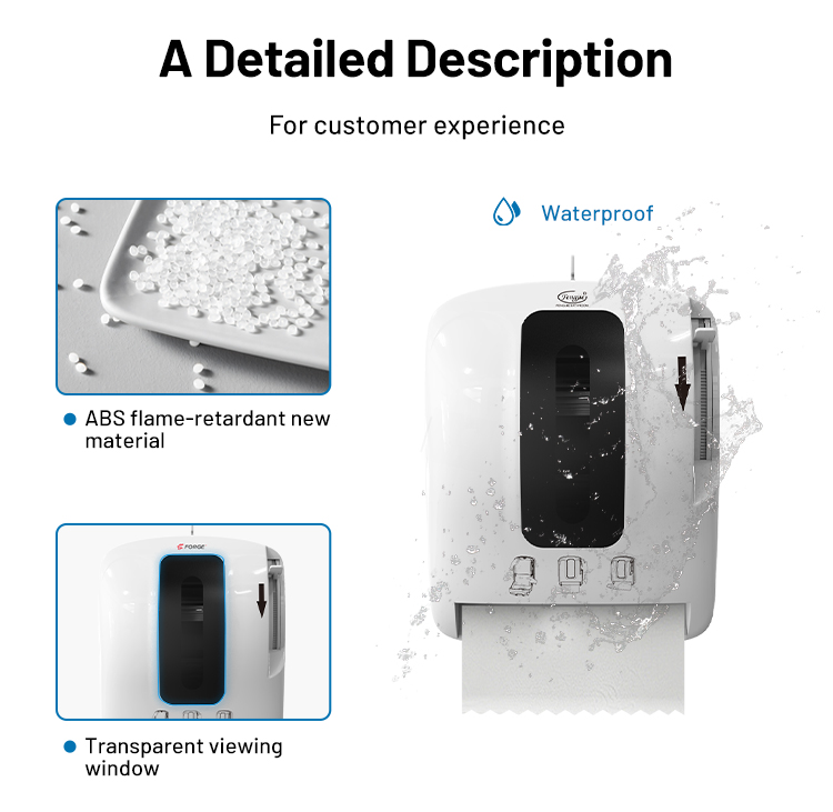 FQ-003 White Plastic Wall Mount Roll Paper Towel Dispenser
