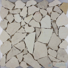 River Rock Beige Marble Stone Mosaic Wall Tile