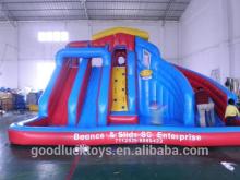 3 lane small inflatable water slide with pool