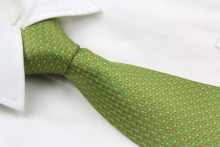 Green Woven Polyester Square Design Necktie