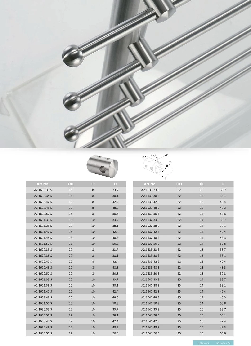 Decoration Banister Glass Stair Handrail Fittings Stainless Steel Handrail