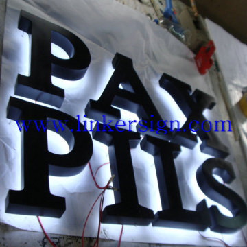 backlit letter sign, metal letter sign, beautiful light sign