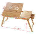beautidul pattern Carvedned Solid de bambú durable y portátil plegable escritorio portátil bandeja de sobremesa