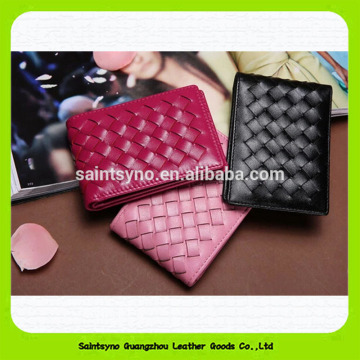 15019 Beautiful Fashion Woven Pattern Leather Card Holder