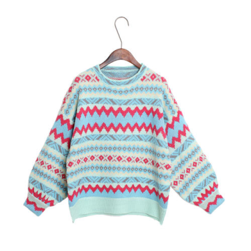 Round Neck Stripe Cashmere Sweater