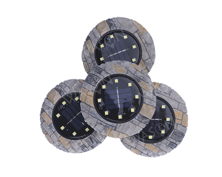 Wason Hot Sale Stone Design Underground Solar Disk Lamp Lights Lawn Led Solar Power Outdoor Garden Light
