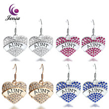 Jenia Aunt Heart Charm Custom 18K Gold Plated Latest Earrings
