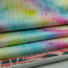 Customized Printed Medium-Weight Cotton Rib Knit Fabric for Garments