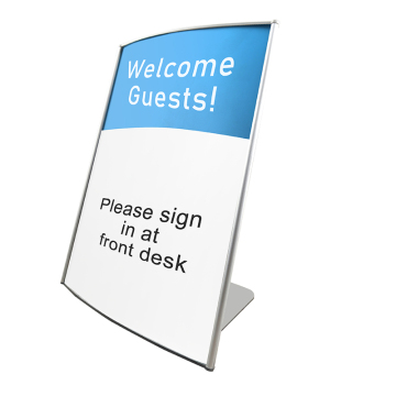 Curved signage desktop display sign