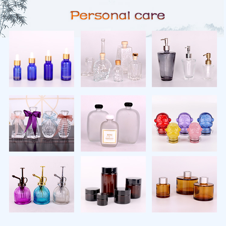 50ml Hexagonal glass mask bottle with wood lid