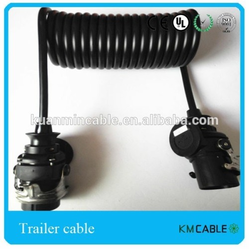 Waterproof heavy duty 7 Pin spiral Cable for Truck Trailer Towing