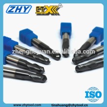 hot sale micro 2 flute tapered solid carbide ball nose end mills