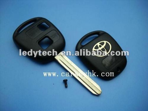 Top quality,Toyota 2 button remote key blank with metal logo