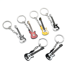 Zinc alloy guitar shape keychain