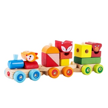 Wooden Animal Shape Puzzle Stacking Train Toy for Kids: An Educational Plaything