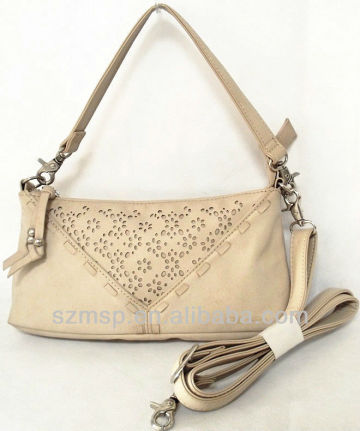 Elegant PU leather perforation pattern ladies hobo bag