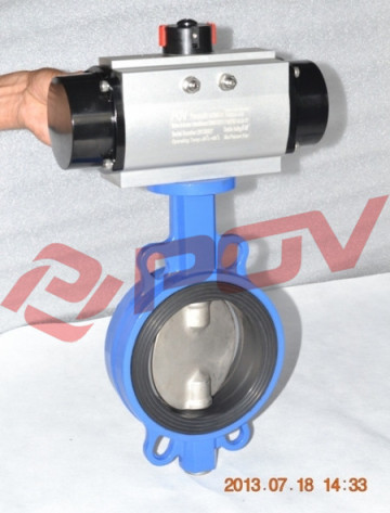 Wafer butterfly valve pneumatic shuttle valve