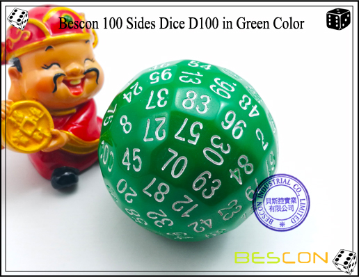 Bescon 100 Lados Dados D100 en Color Verde-1 Bescon 100 Sides Dice D100 in Green Color-1