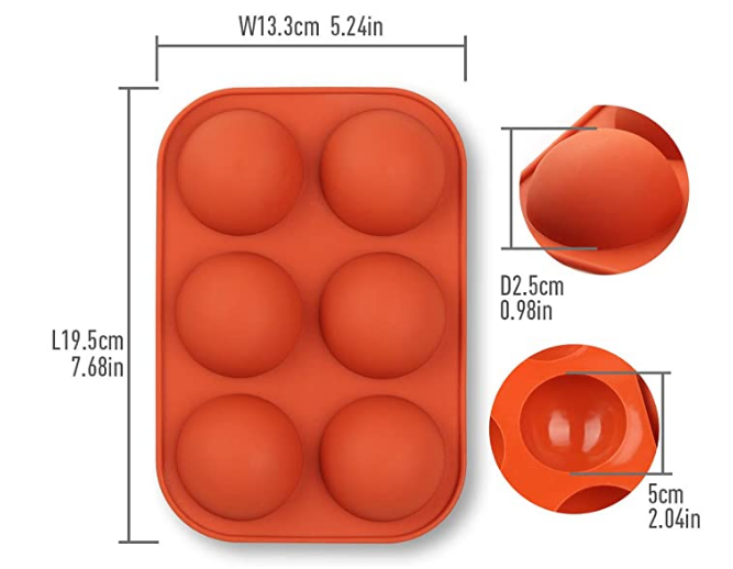 Medium Semi Sphere Silicone Mold, 4 Packs Baking Mold for Making Hot Chocolate Bomb, Cake, Jelly, Dome Mousse