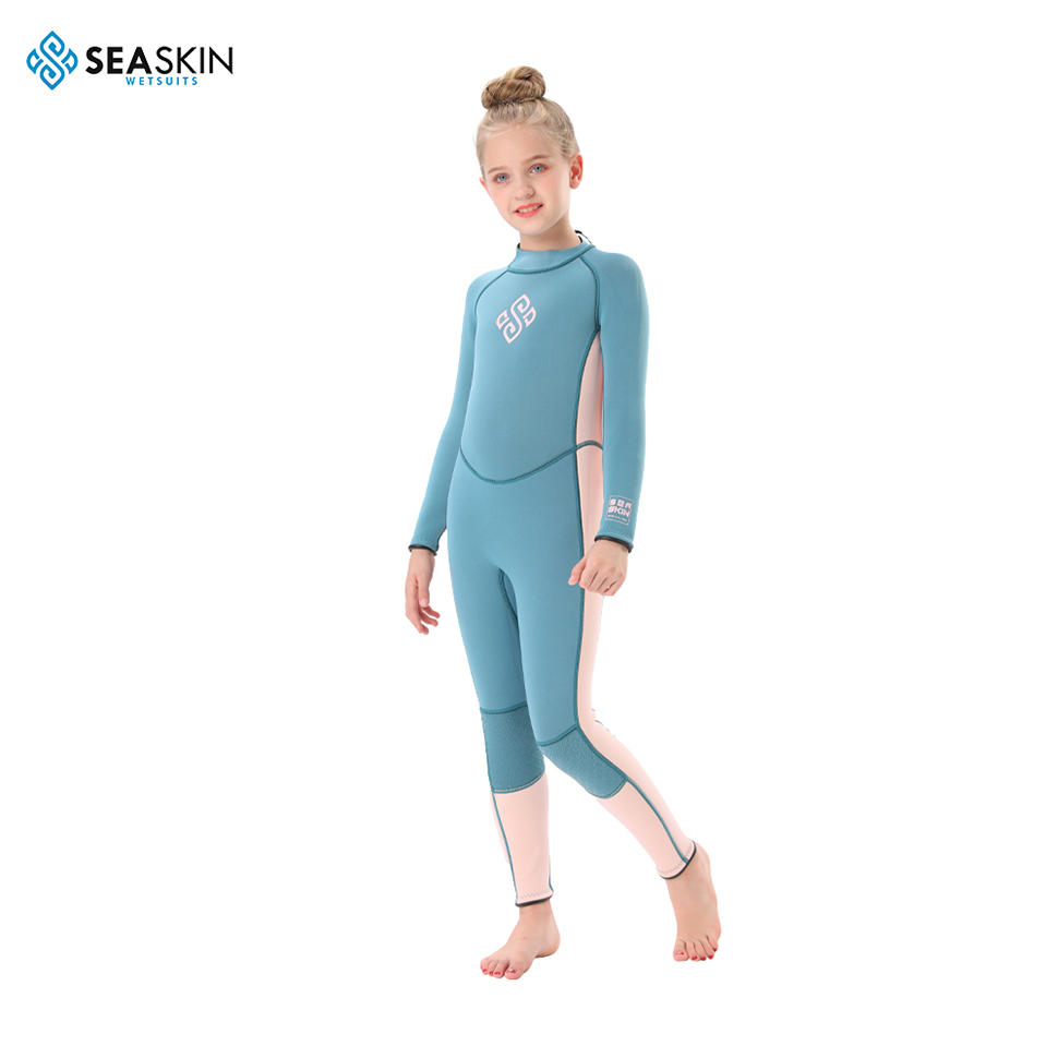 Seaskin 2mm 원피스 네오프렌 백 Zip Kid Diving Full Suit