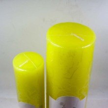 hot sell Yellow Orange Tearless Unscented pillar candle