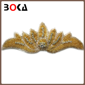 Fashion handmade beaded rhinestones trim applique wholesale