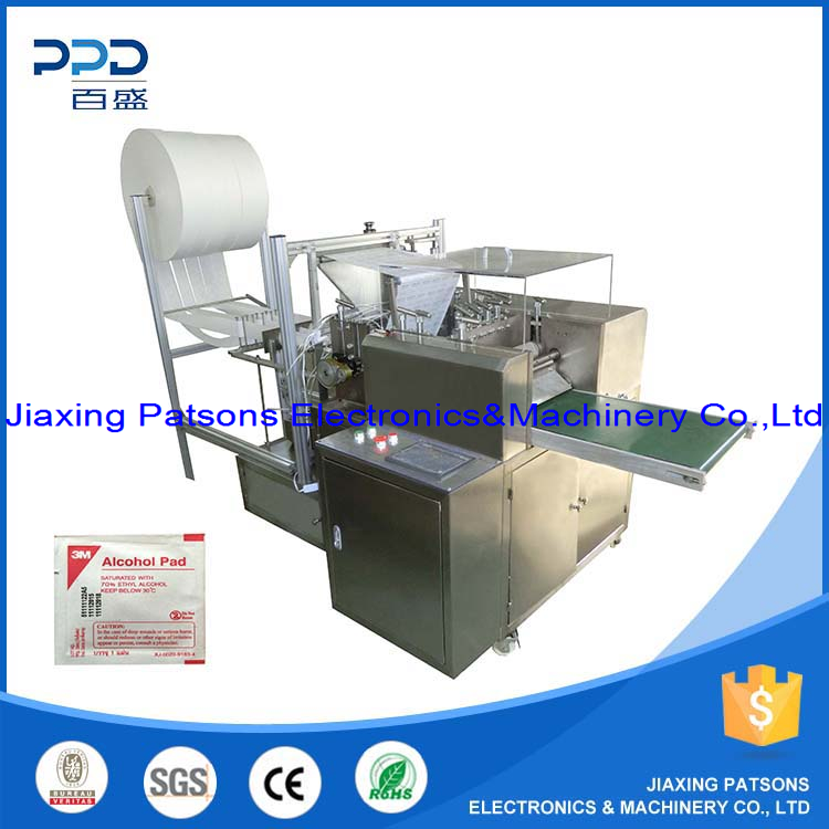 High performance 2.6KW fully auto approved automatic vertical alcohol swab making machine