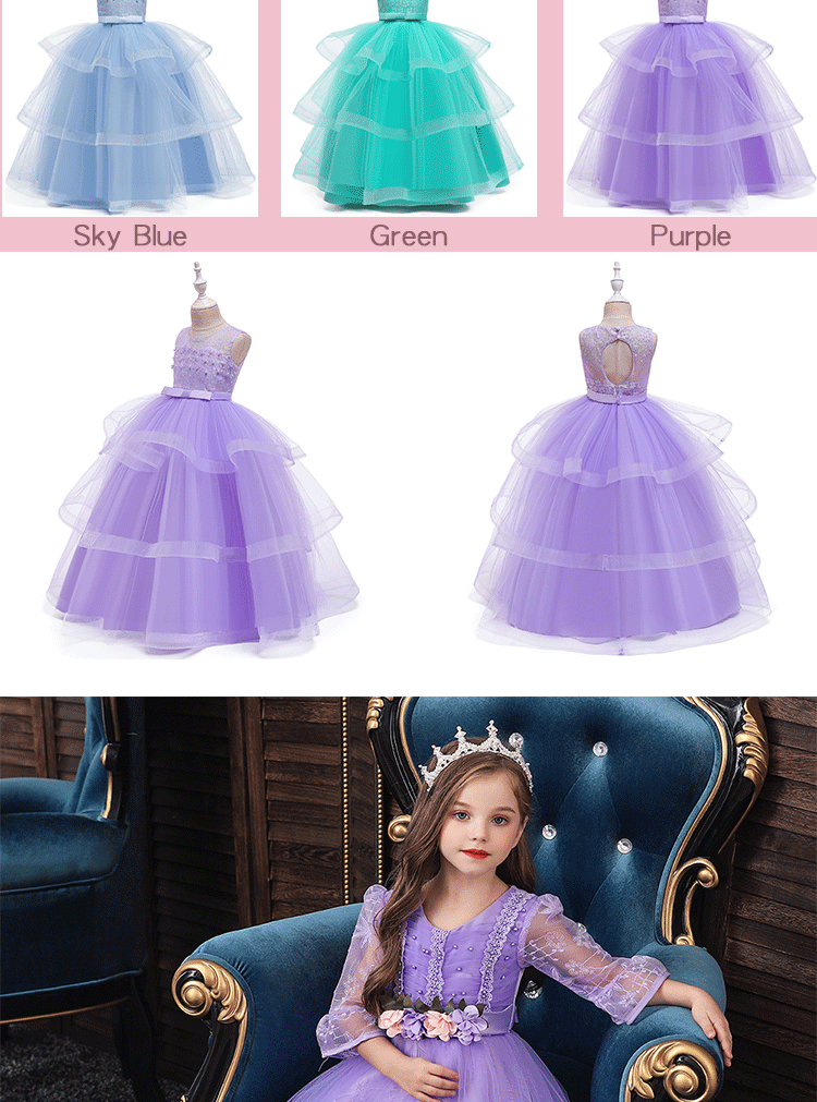 New Model Summer Baby Flower Girl Dress Birthday Fashion Children Fancy Dress