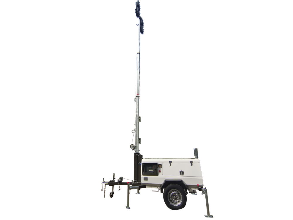 telescopic light tower led trailer