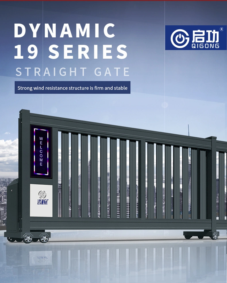 Golden Industrial Gray Smart Cantilever Sliding Gate for Factory Gate Designs