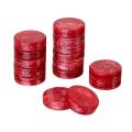 Backgammon Playing Pieces Tournament Size 40 x 10mm Red&White Incl. Dice