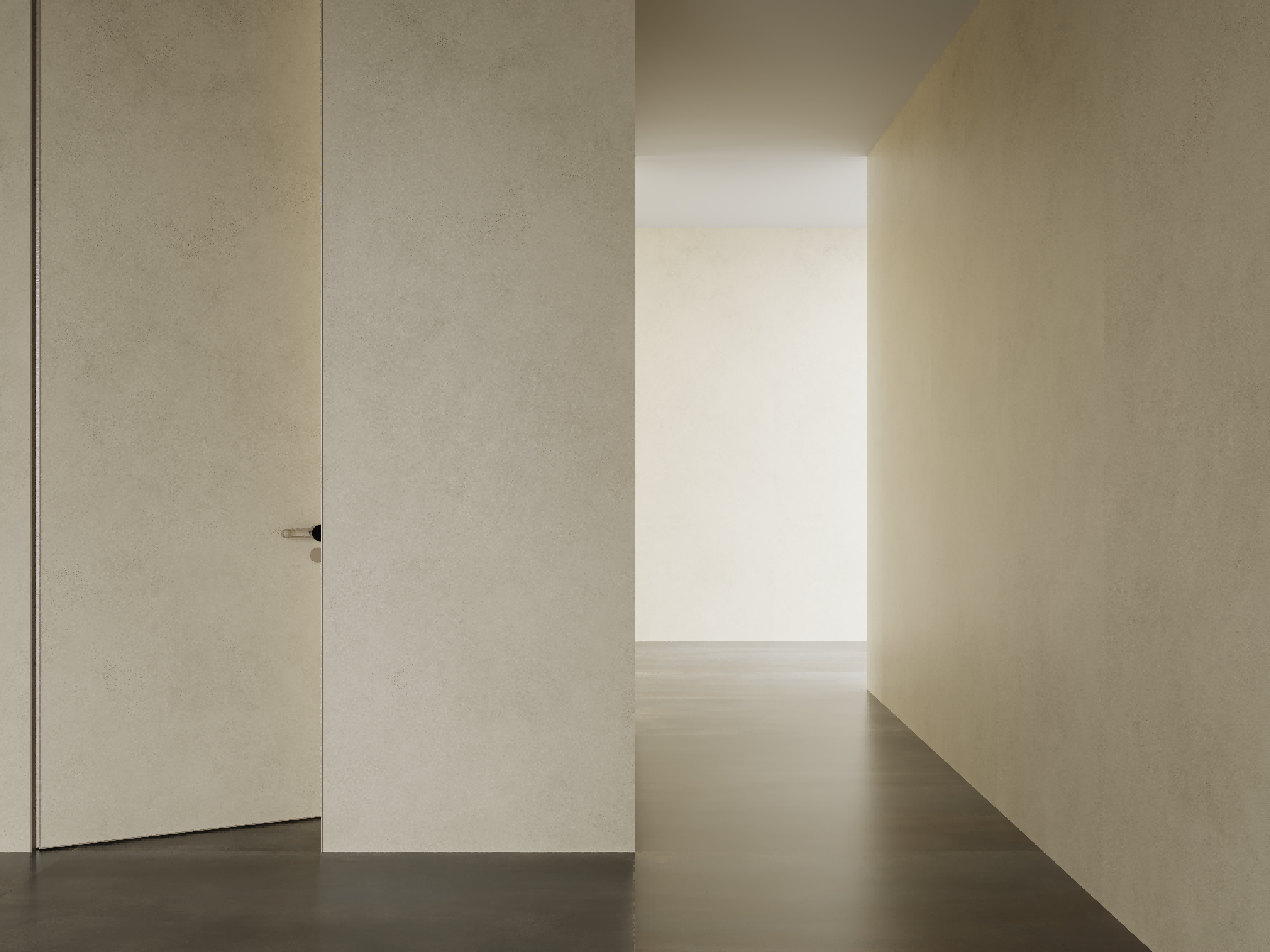 Detalhe de perfil fino da porta com dobradiças cósmica