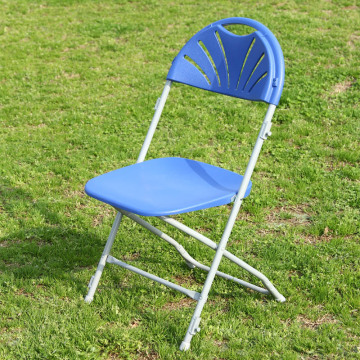 Fan-back steel plastic folding chair