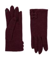Ladies wool gloves with button/bow