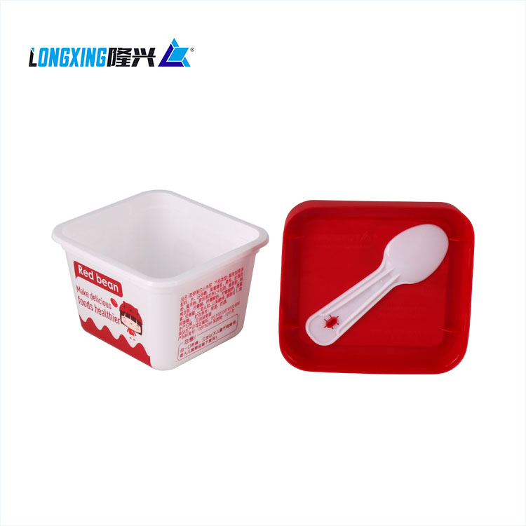 200ml IML disposable food grade PP plastic ice cream cup with lids yogurt pudding jelly mousse packaging box