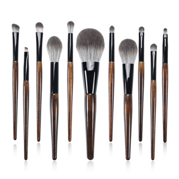 Merrynice new arrival private label 12Pcs wooden makeup brush set high quality brushes for make up