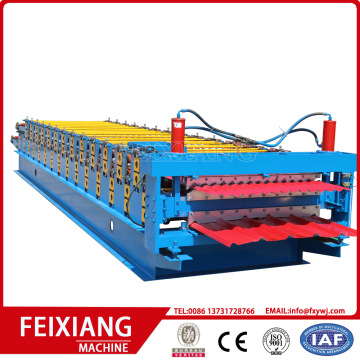 Double layer roof and wall sheet rolling machine